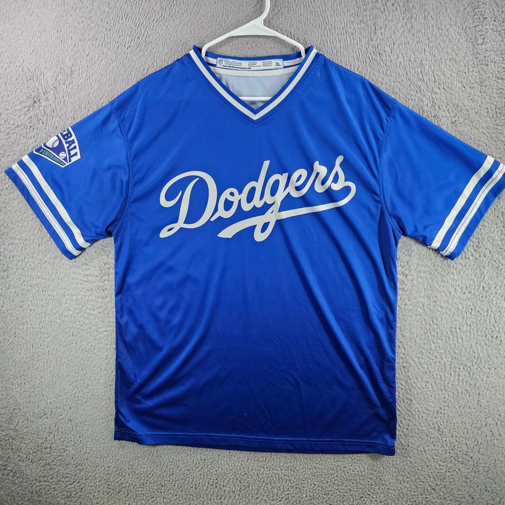 Wheelhouse Dodgers Baseball Jersey Mens XL Blue V-Neck Little Elm Youth Sports